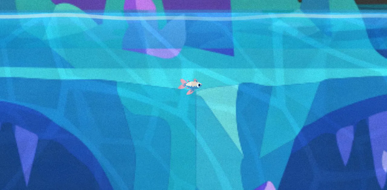 A Natatora lumina that has died, floating belly up at the surface.