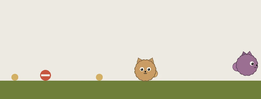 The first proof of concept: round placeholder Pilosa and their food.